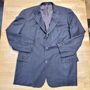 Brooks Brothers Makers Men's Blazer Sport Coat Wool Striped Brown Size 48